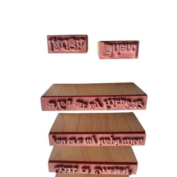 Wood Rubber Stamps Sentiments Friendship Quotes Sayings Laugh Friend Lot of 7 - Picture 6 of 8